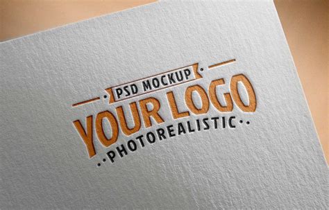 paper logo mockup psd free download
